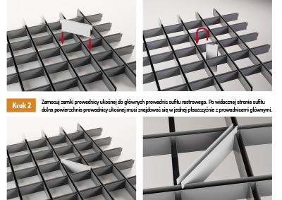 Montaż trójkątnego sufitu rastrowego KRAFT