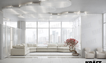 Designerski sufit listwowy wykonany z listwy KRAFT Cube