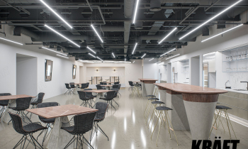 Designerskie oświetlenie K-Led od KRAFT w stylu loft w biurze 